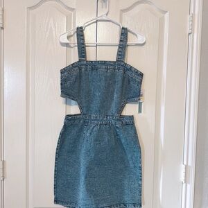 Tinseltown Denim Skirtalls Side Cutout Dress size Medium